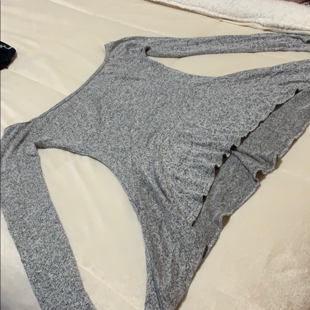 Grey faerie fairy pheasant top. Medieval style.